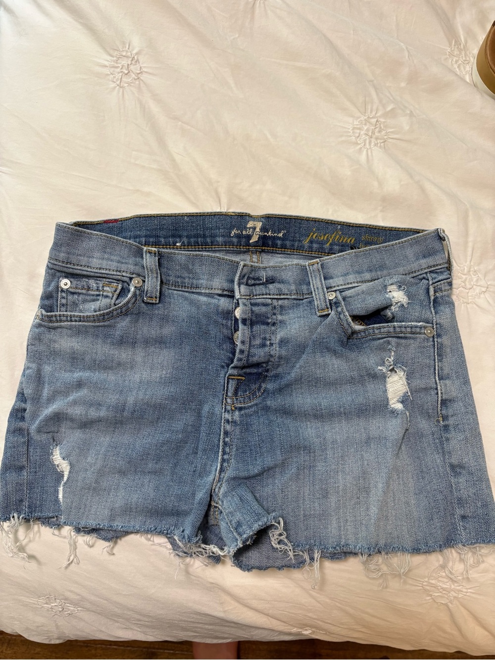 Distressed Light Blue Denim Women's Shorts - Joe's Jeans